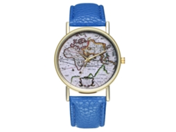Reloj De Pulsera Analógico De Cuarzo Con Dial Redondo Para Mujer Y Hombre (azul Real)