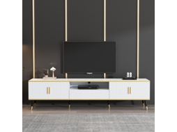 Móvel De Tv Moderno Baixo,acabamento Em Mármore,painel Para Tv,cômoda Para Tv,200x40x46cm-adequado Para Tvs Até 90 Polegadas,duas Portas,uma Gaveta
