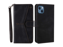 Capa Antidesgaste Para Iphone 14 Pele Sintética Preto