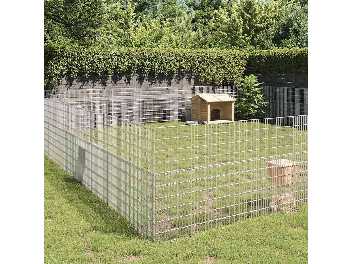 Vidaxl Recinto Exterior P/ Animais 48 Painéis 54x100cm Ferro Galvaniz.