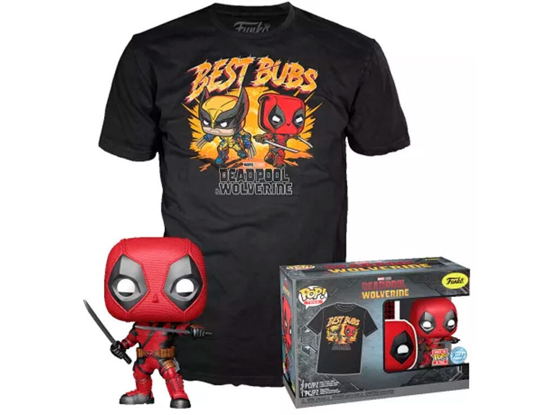 Conjunto Camiseta Pop Figure Marvel Deadpool Wolverine Funko