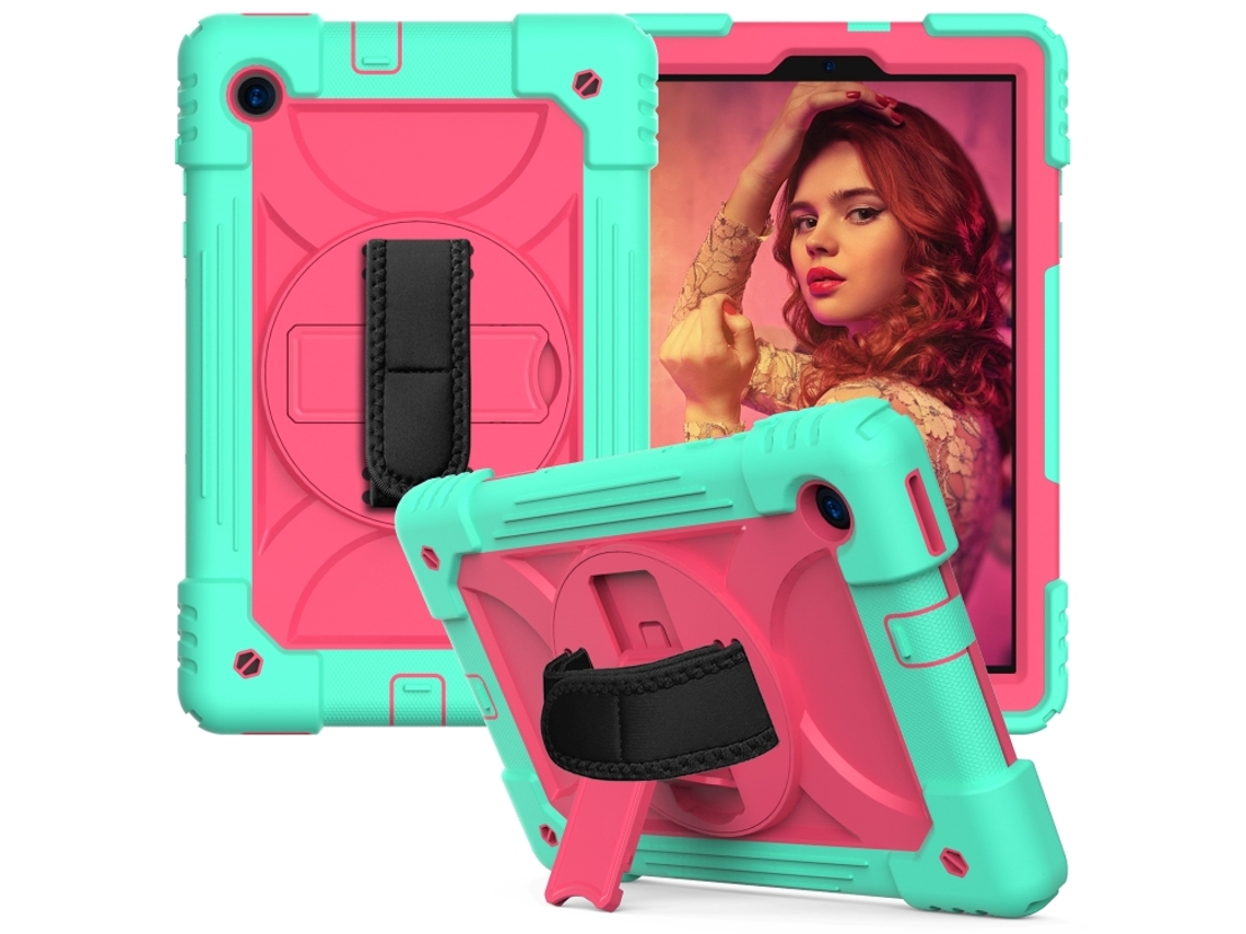 Capa Híbrida Silicone E Pc Anti‑choque Halinuia Com Suporte, Cinta Manual E Alça De Ombro, Para Lenovo Tab M10 Plus 10.3