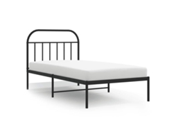 Estrutura de Cama com Cabeceira Metal Preto MAISON EXCLUSIVE 100x200 cm