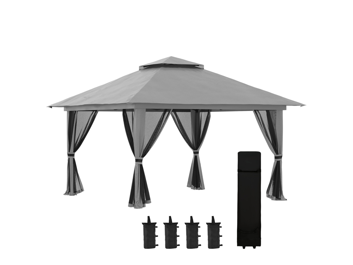 Pavilhão 4x4 M Cinza Escuro Uv Tela Teto Duplo VELTRIX