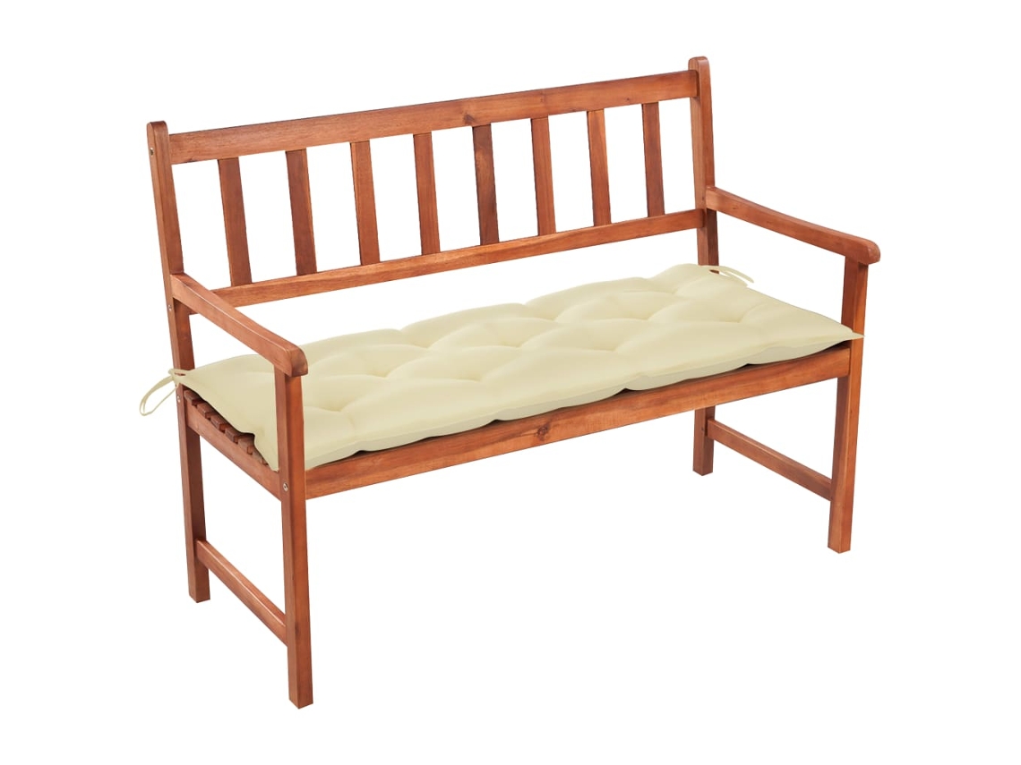 Vidaxl Banco De Jardim C/ Almofadão 120 Cm Madeira Acácia Maciça