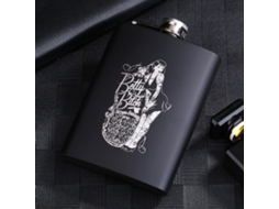 Nova Line jarro de Vinho Whisky de Aço Inox 8oz Portátil Preto para Viagens Outdoor
