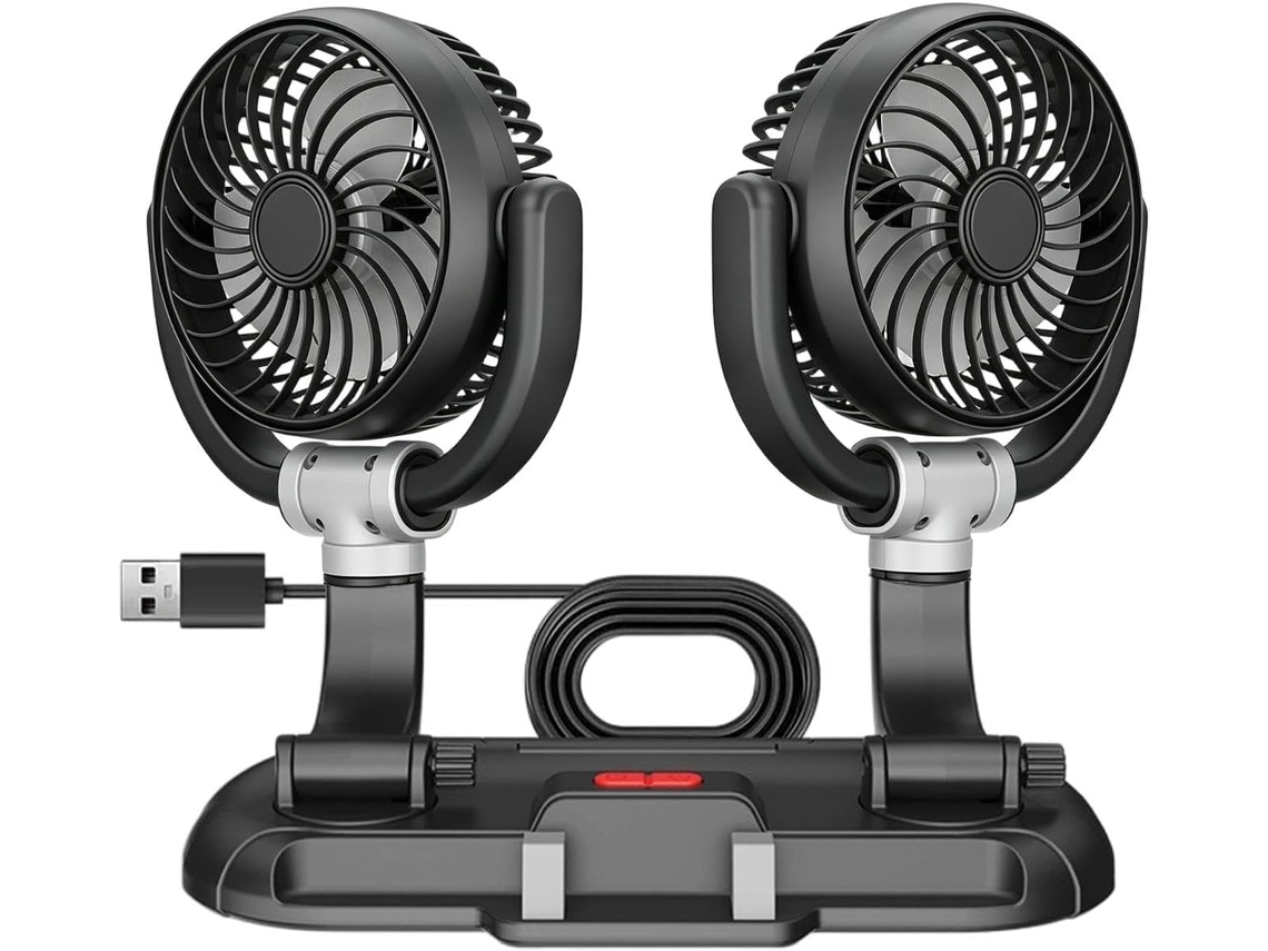 Ventilador Usb Para Carro, Giratório, 3 Velocidades, Silencioso E Potente