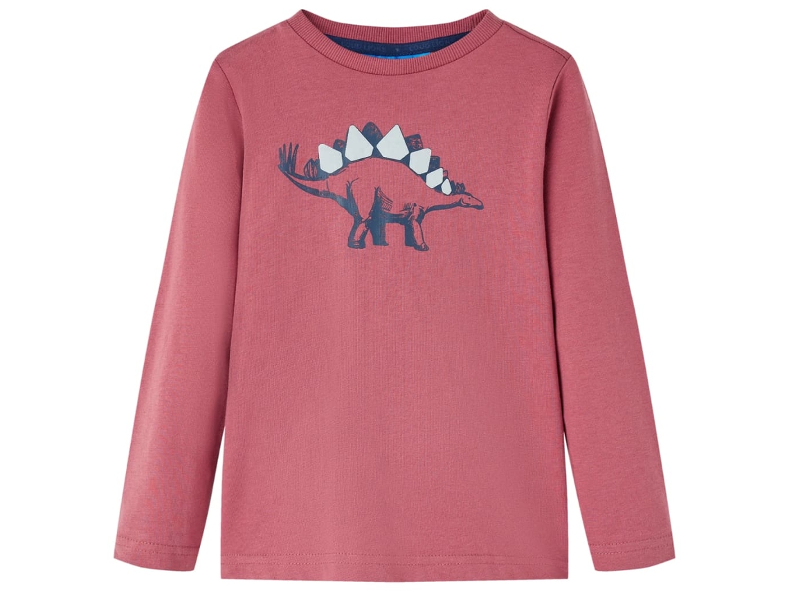 T-shirt De Manga Comprida Para Criança Vermelho-escuro 128