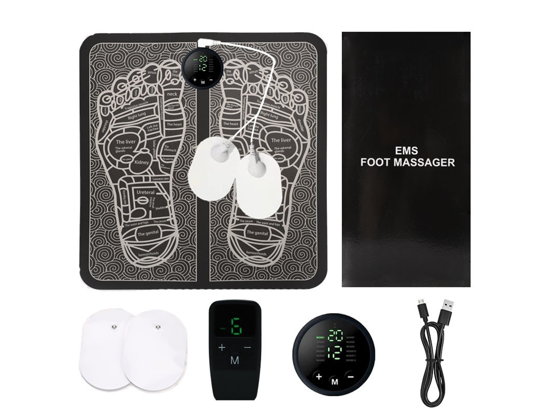 Massageador De Pés Ems Com Microcorrente E Modos Ajustáveis, 12 Modos Elysve