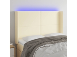 Led Headboard, Led Headboards Vidaxl Creme Couro Artificial (147 X 16 X 118/128 Cm)