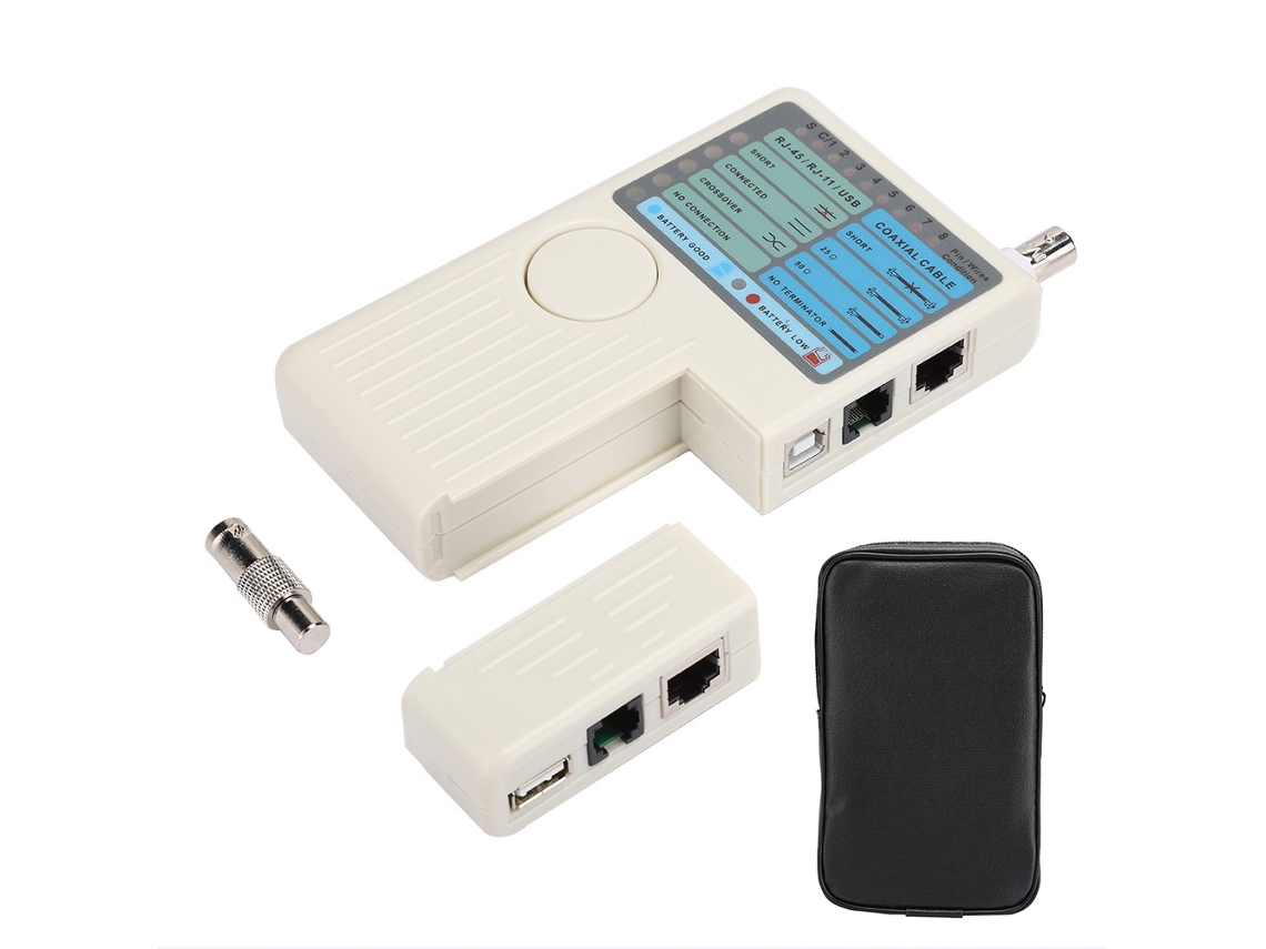 Aetheria tester de Cabo de Rede Remoto 4 em 1 para Rj45 Rj11 Usb Bnc com Led e Bipagem