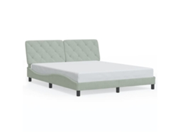 Bed Frame, Bed Frames Vidaxl Cinzeto Madeira Processada (160 X 200 Cm)