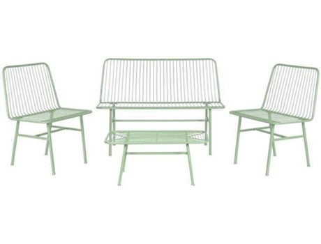 Conjunto de Mesa com 3 Poltronas Home ESPRIT Menta Metal 115 x 53 x 83 cm