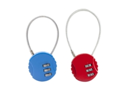 Cadeado com Combinação de Senha 3 Dígitos Azul e Vermelho BRILVIBERA