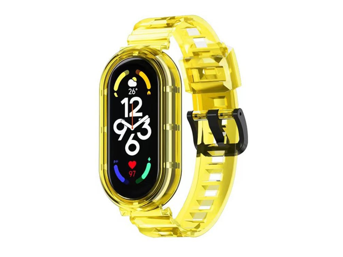 Capa para Xiaomi Smart Band 10/9/8 Pc Amarelo Transparente XIAOMOYU