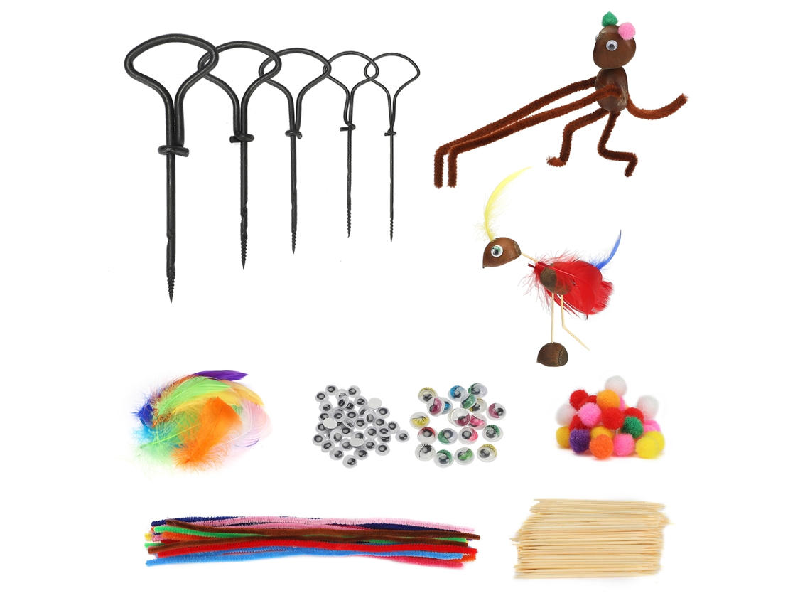 Conjunto De Artesanato Com Castanhas Metal Diy Brinquedo Criativo Para Crianças