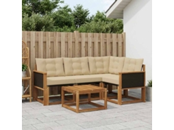 Vidaxl Conjunto De Sofás Para Exterior 5 Pcs Natural E Bege