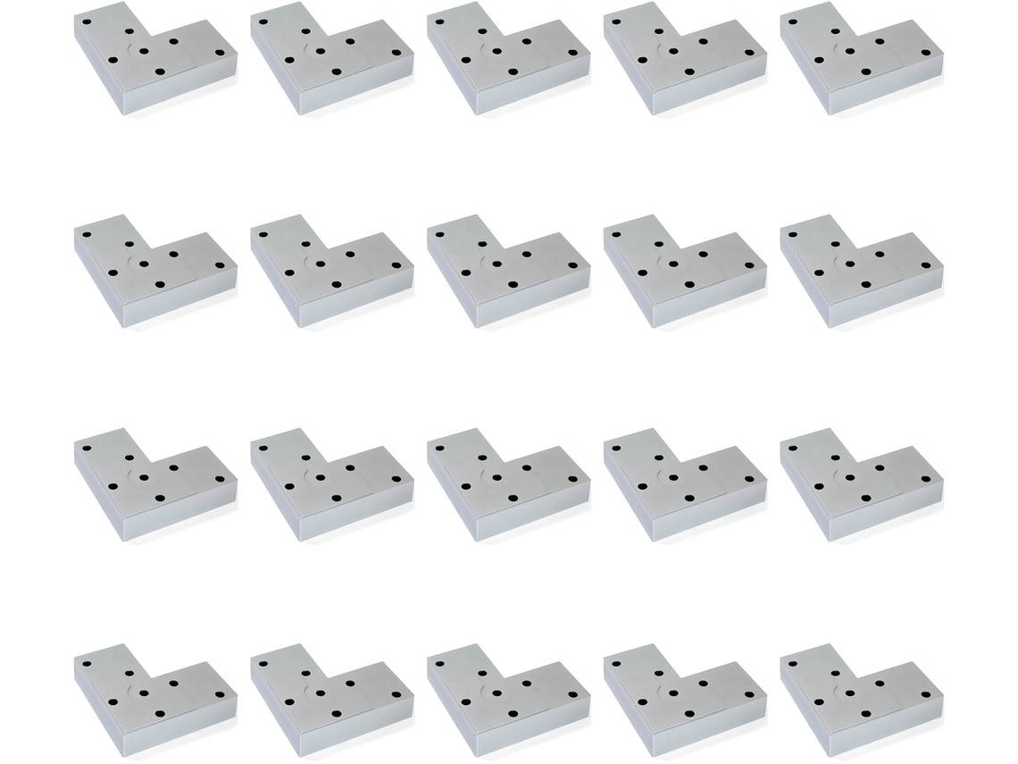 Lote de 20 pés para móveis Alumix 8 EMUCA altura 12mm Plástico Pintado alumínio