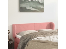 Vidaxl Cabeceira De Cama C/ Abas Veludo 147x23x78/88 Cm Rosa