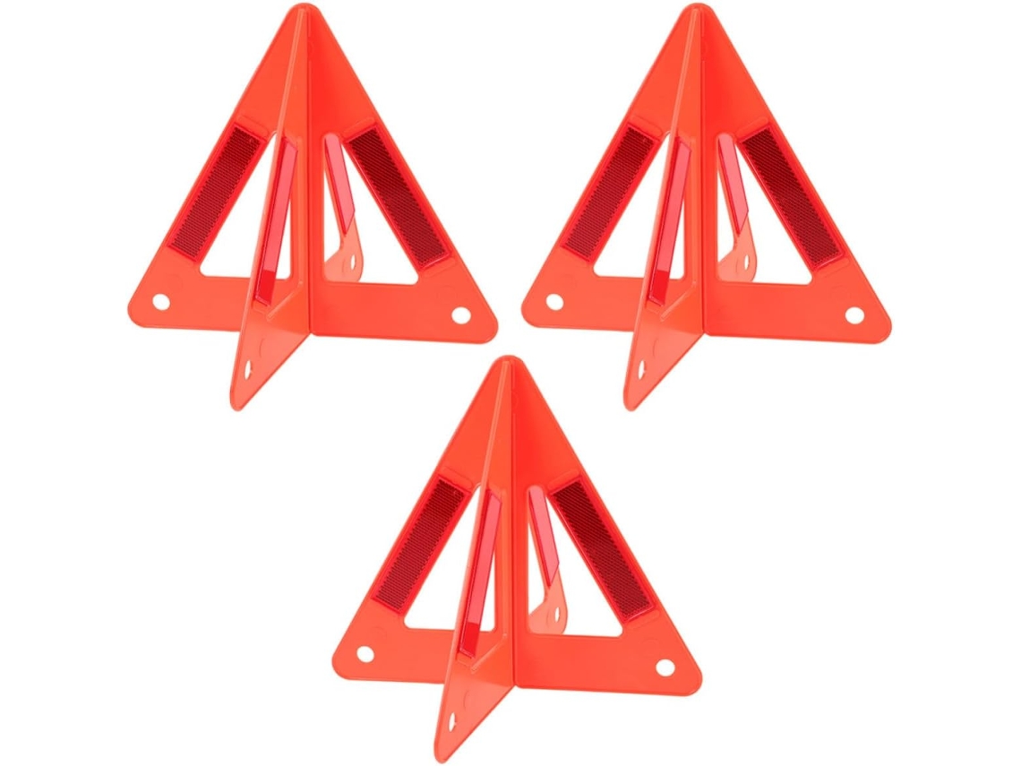Triângulo de segurança refletivo para carro, 3 peças, duplo.