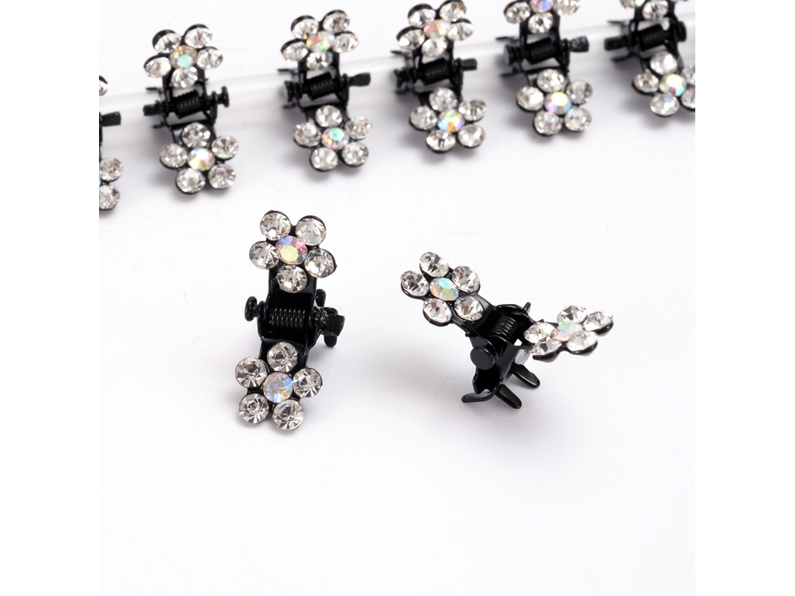 12 Clipes Cabelo Pequeno Strass Flor para Casamento/baile ZYBLSSBB