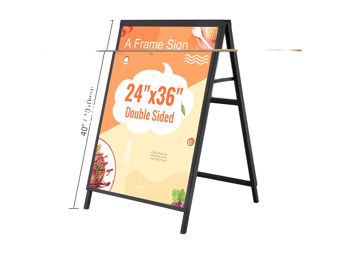 Suporte Para Pôster, Display Frente E Verso, Suporte Para Sinalização De Piso De Metal, 24 X 36 Polegadas Oem