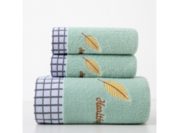 Conjunto De 3 Toalhas Em Puro Algodão Super Absorventes, De Secagem Rápida, Ideais Para Casas De Banho, Spas E Hotéis. Verde Hexinyigjly