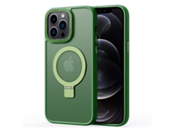 Suporte Casa Magsafe Para Iphone 12 Pele Sintética Magnética Verde