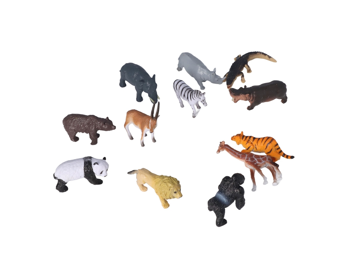 12pcs Conjunto De Brinquedos De Figuras De Animais Da Selva Realistas Para Crianças Natal