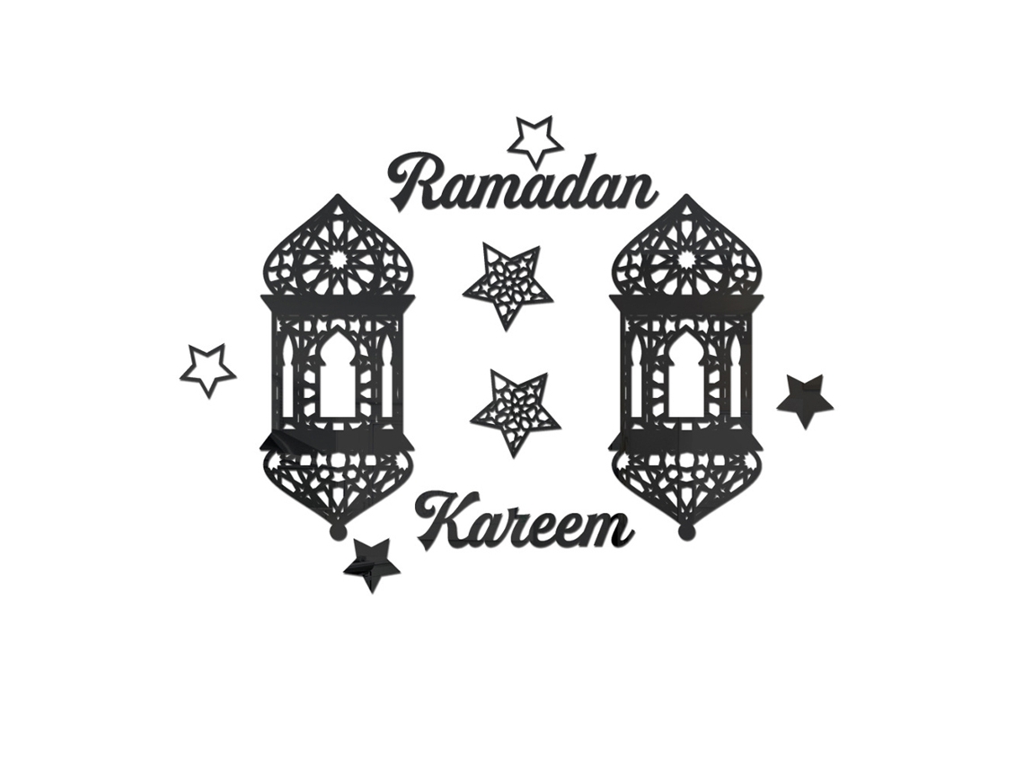 Adesivos de Parede em Acrílico Espelho LAXISCREED para Eid Mubarak