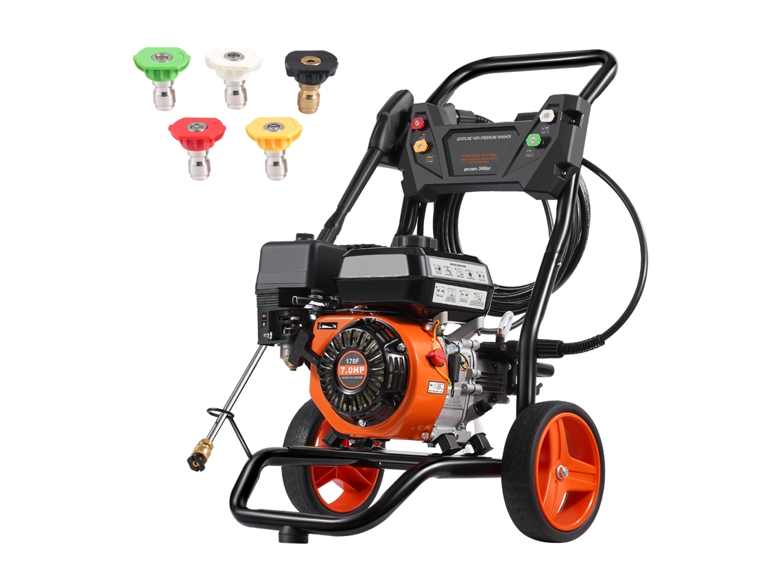 Máquina De Lavar De Alta Pressão A Gás Succebuy Vertical 3400 Psi 2,6 Gpm Com 5 Bicos