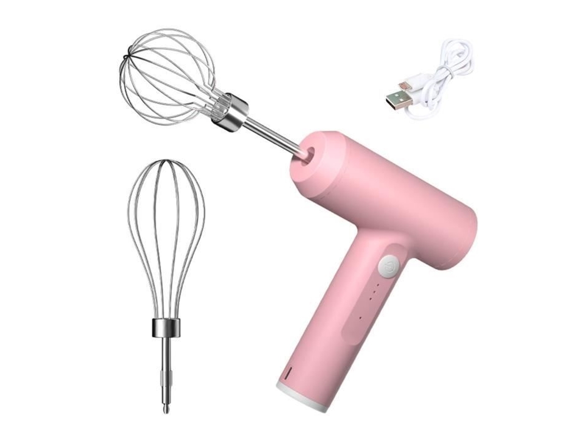 Espumador De Leite Elétrico - Wirlsweal 3 Velocidades Recarregável Via Usb Cabeça Removível Rosa