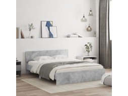 Vidaxl Estrutura De Cama Com Cabeceira 150x200 Cm Cinzento Cimento