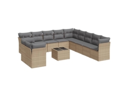 Garden Sofa Set, Garden Sofa Sets Vidaxl Bege Rattan / Vime (n/a)