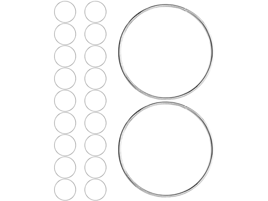 Conjunto De 20 Anéis De Ferro Prateados Para Macramê Diy
