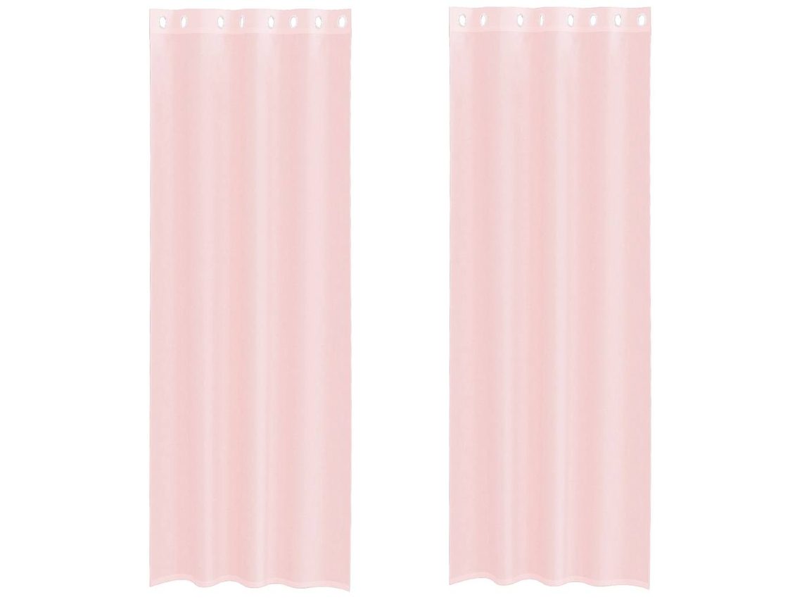 Maison Exclusive - Cortinas De Voile Com Ilhós 2 Pcs Rosa-claro 140x260 Cm