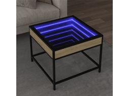 Vidaxl Mesa De Centro Luzes Led Infinity 50x50x41 Cm Carvalho Sonoma