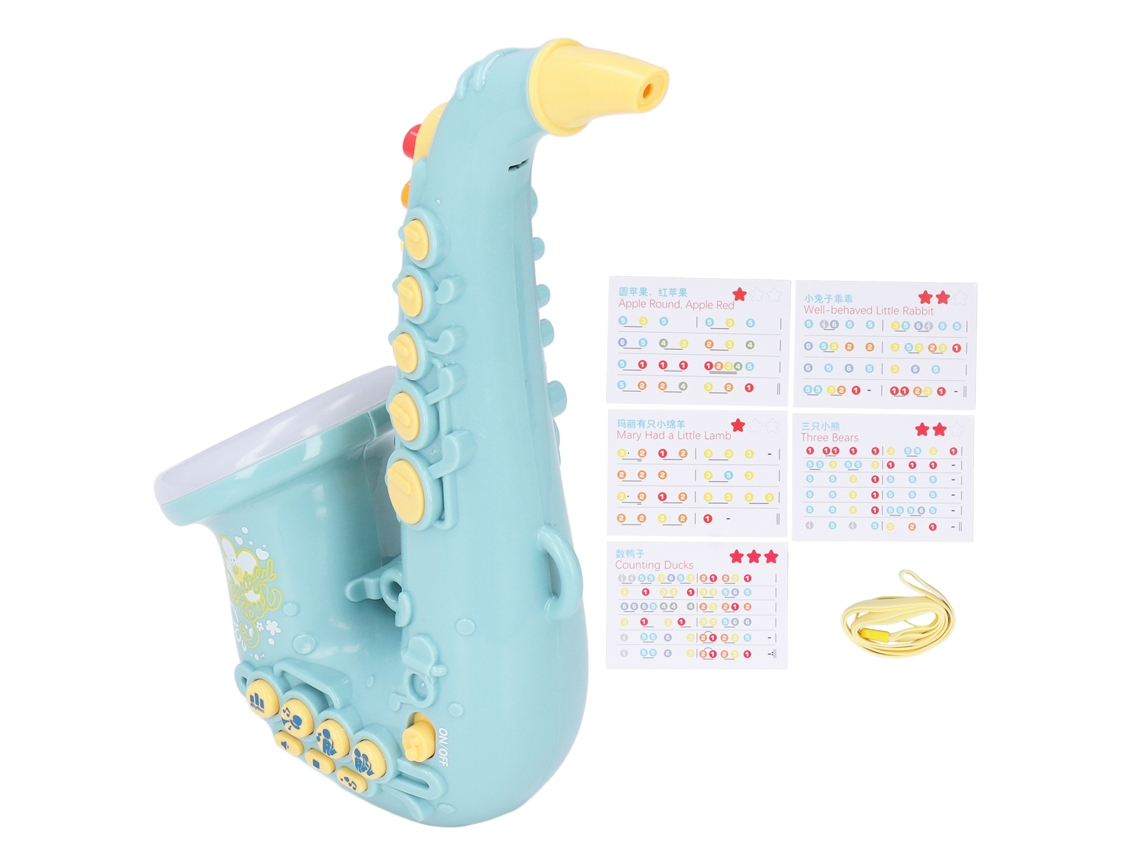 Brinquedo Saxofone Infantil Ajustável Educativo Musical Presente Verde Para Crianças 3+