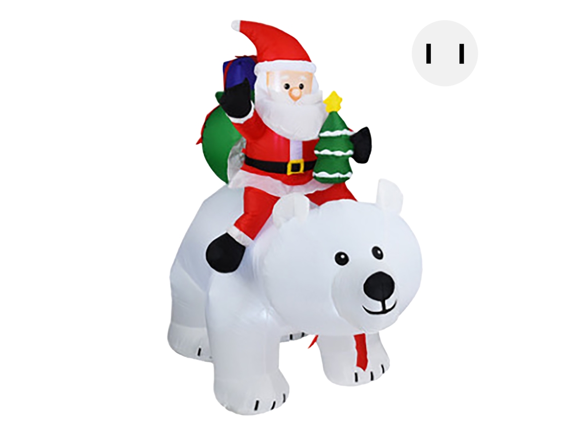 Urso Polar Inflável De Natal À Prova Dágua Com Luzes Led