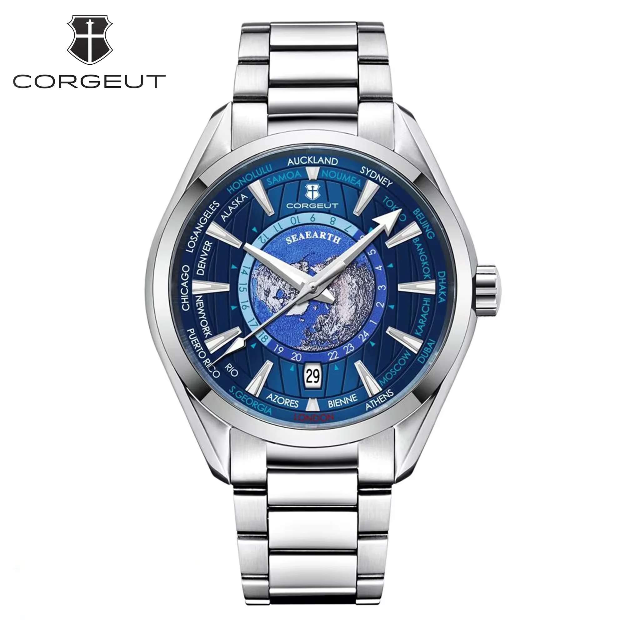 Relógio Masculino Automático Mecânico De Luxo (azul Escuro) De 41 Mm, Cristal De Safira