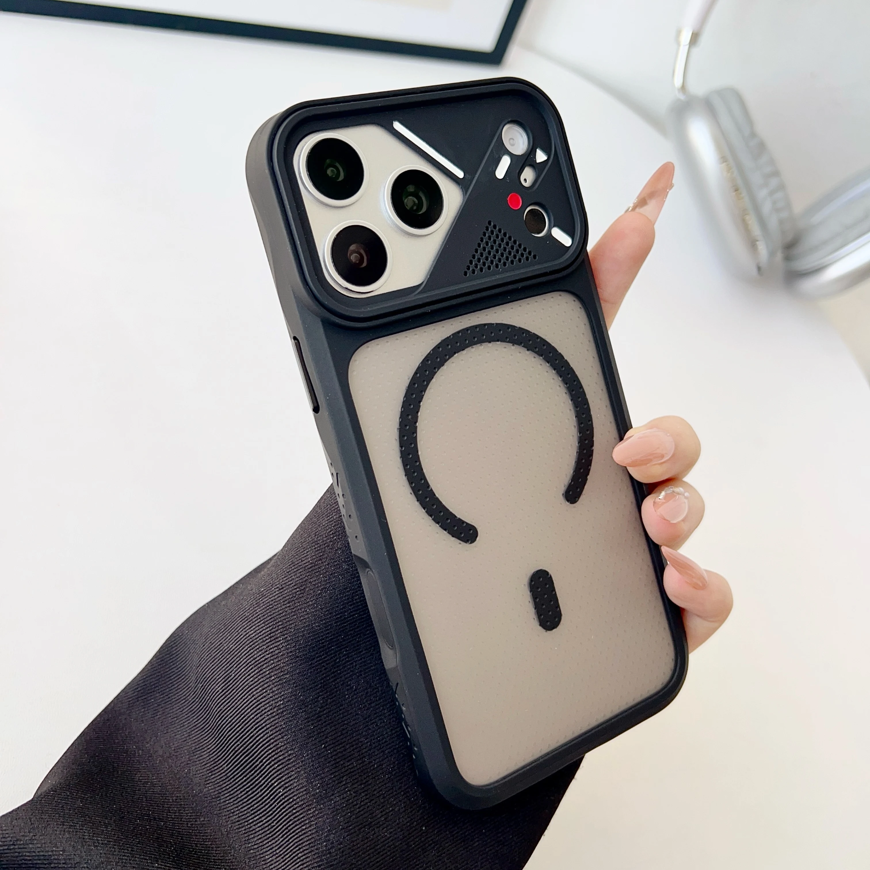 Capa Magsafe Semitransparente Para Iphone 16, Com Bordas Macias E À Prova De Choque Em Tpu.