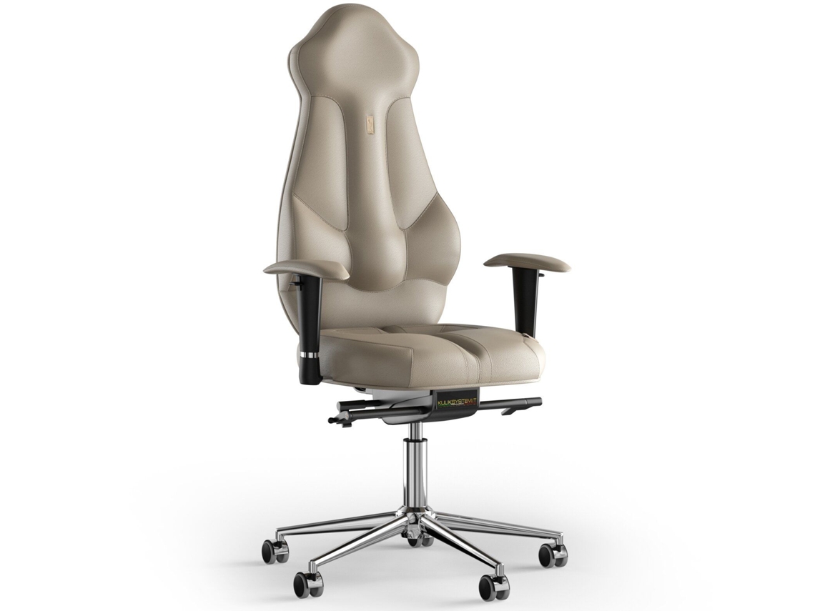 Cadeira de Escritório Ergonómica KULIK Imperial Couro (Bege -130x50x50cm)