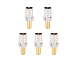 Aetheria 5pcs Adaptador Coaxial Rf Tv Fêmea para Sma Fêmea 50 Ohm Conector para Dispositivos de Conexão Sem Fio