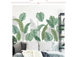 Adesivos de parede com folhas verdes para sala de estar, quarto, decoração de parede atrás do sofá, plantas tropicais.