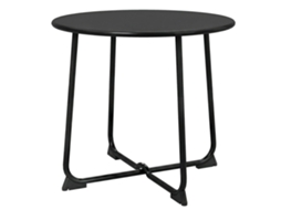Antiderrapantes. Preto Mesa De Centro Externa Com Cerca De 50 Cm. De Metal Com Base Em X E Pés