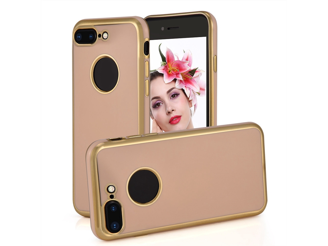 Capa de Telefone Apple 8 com Cobertura Total Tpu e Borda Dourada. EOOCOO