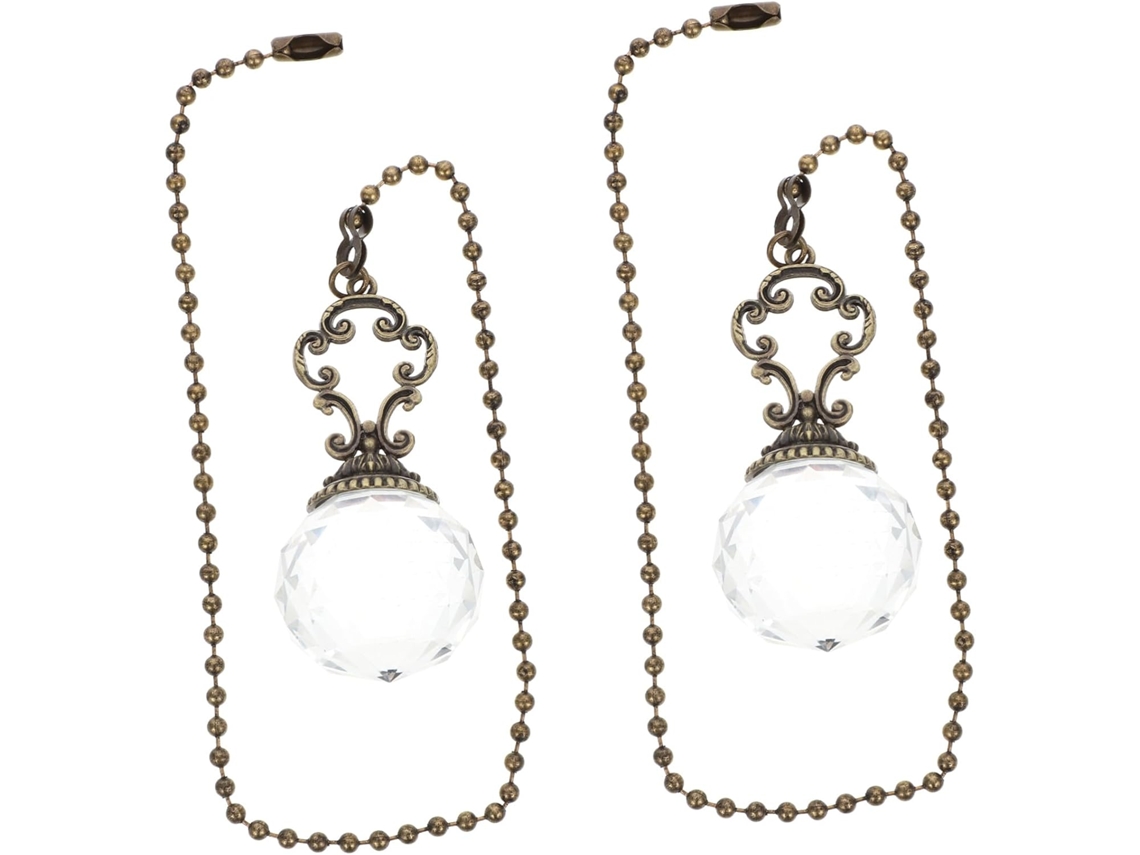 Lustre Com Pingente De Cristal E Corrente Decorativa, 2 Peças.