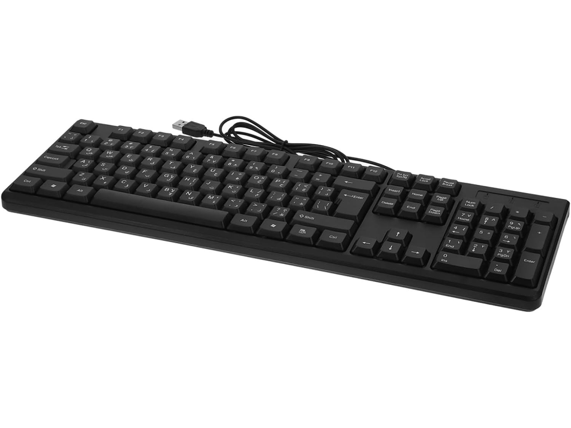 Teclado Usb Com Letras Árabes Para Computadores Desktop E Laptops, Design Ergonômico E Estável Para Uso No Escritório Teclado Usb Com L Gokoco