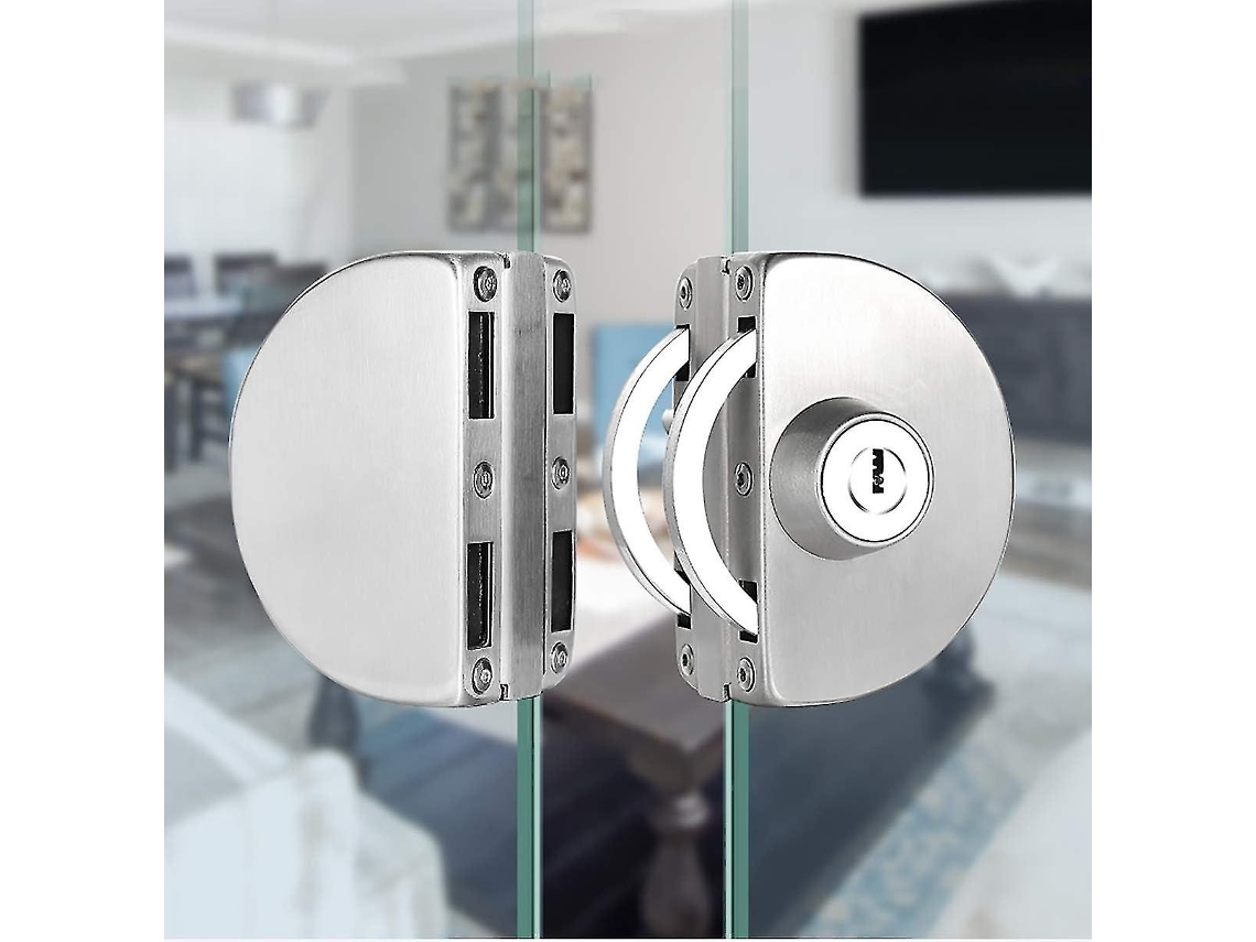 Cerradura de porta de vidro inox, sem furar, para portas deslizantes, 8-12mm | S/MARCA