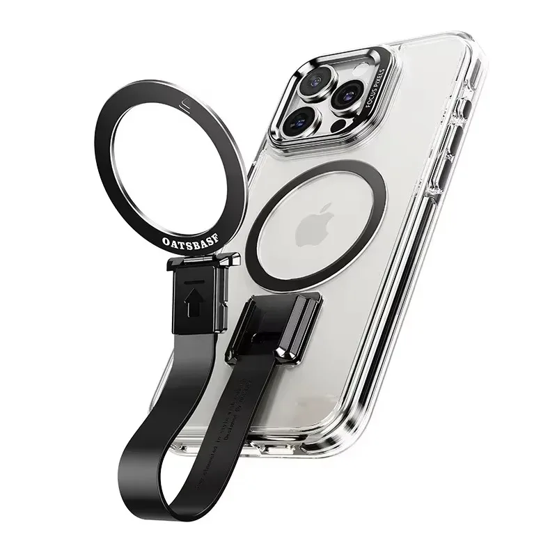Capa Para Iphone 15 Plus (preta), Compatível Com Rotação De 360°, Capa Protetora De Silicone À Prova De Choque Com Aderência Antiderrapante.